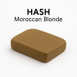 Pure Moroccan Blonde hash blocks on a white surface – buy hash online from Trippy Soul Marketplace.